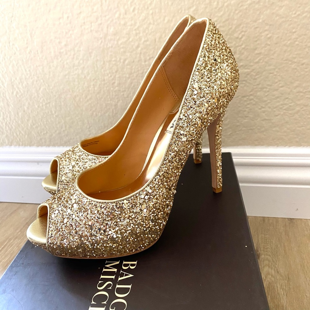Badgley Mischka Divine Glitter Heels